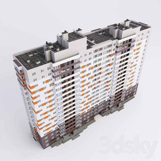 Multi-storey building 3ds Max - thumbnail 2