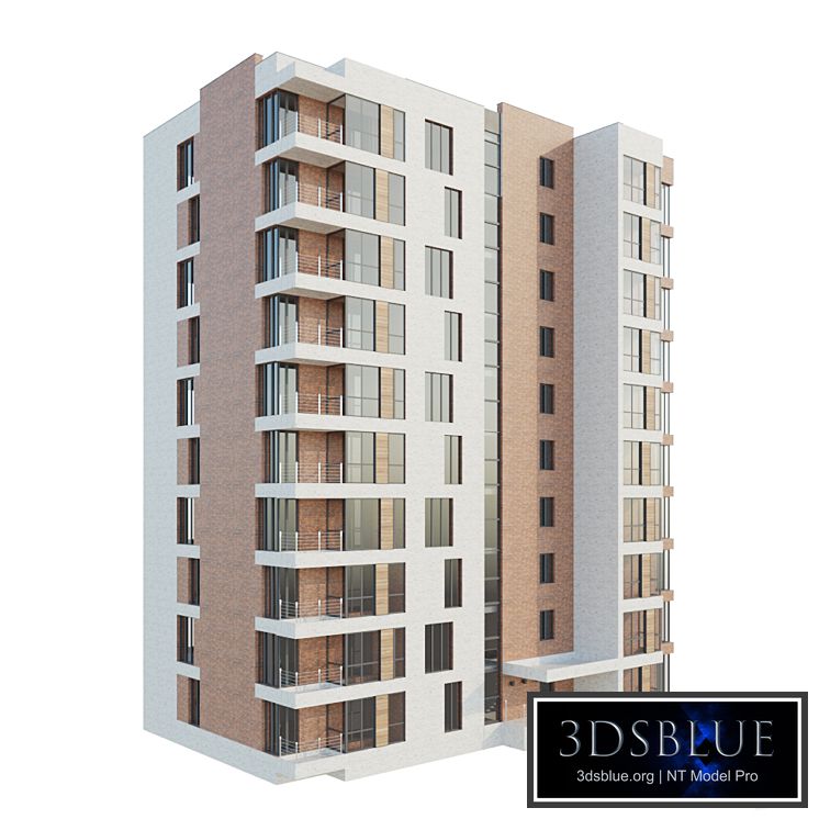 Multi-storey residential building 3DS Max - thumbnail 3