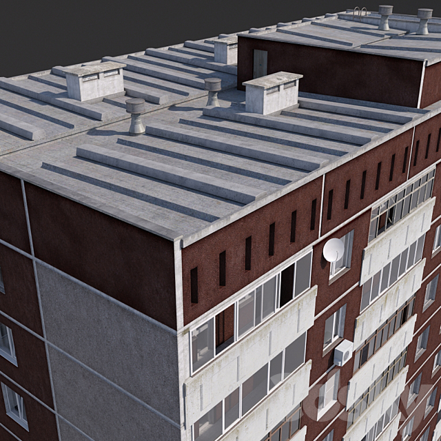 Multi-storey residential building 3DS Max Model - thumbnail 3