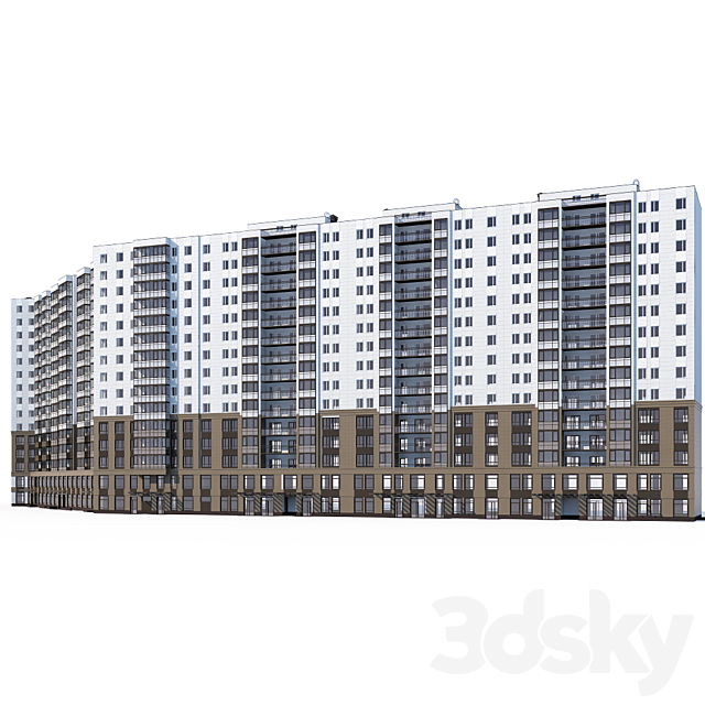 Multi-storey residential building 3DSMax File - thumbnail 3