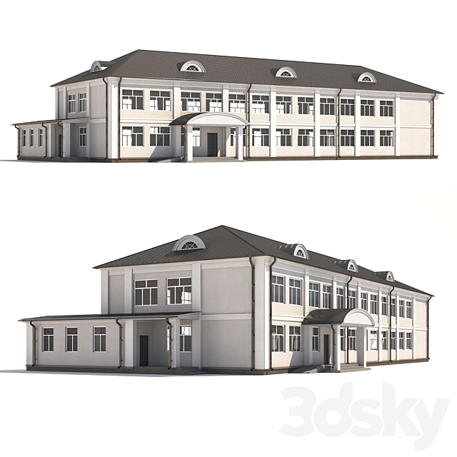 Municipal building 3ds Max - thumbnail 1