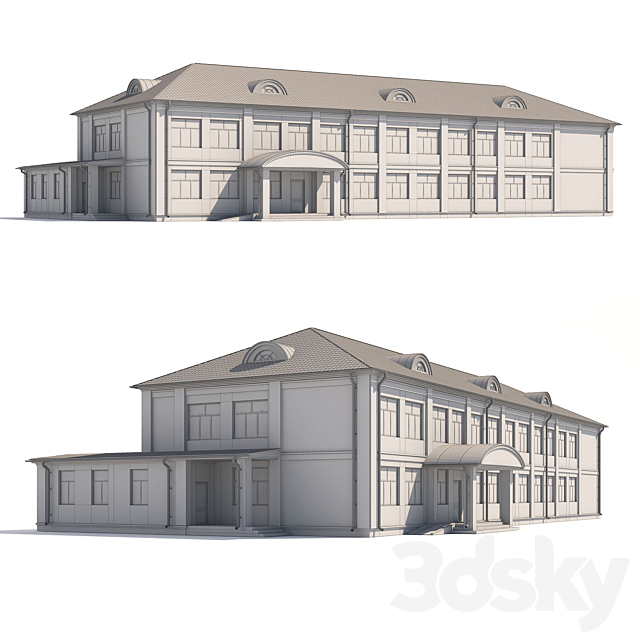 Municipal building 3ds Max - thumbnail 3