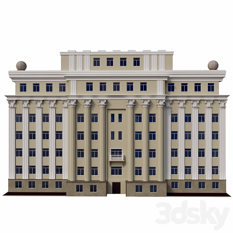 Municipal Building Facade 3DS Max - thumbnail 1