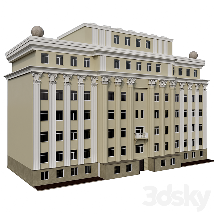 Municipal Building Facade 3DS Max - thumbnail 2