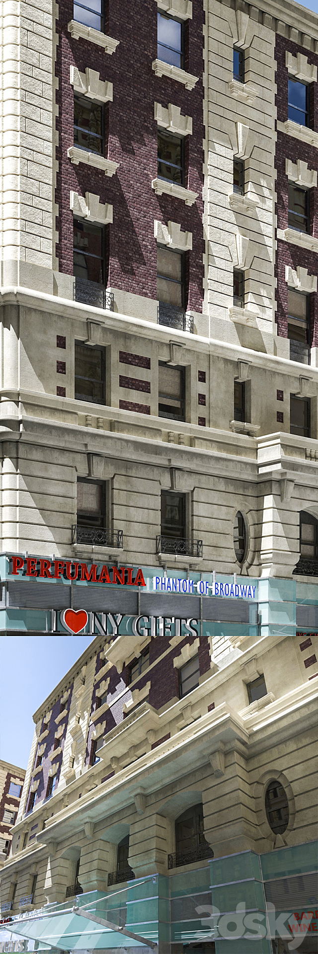 New York old building facade 3DS Max Model - thumbnail 2