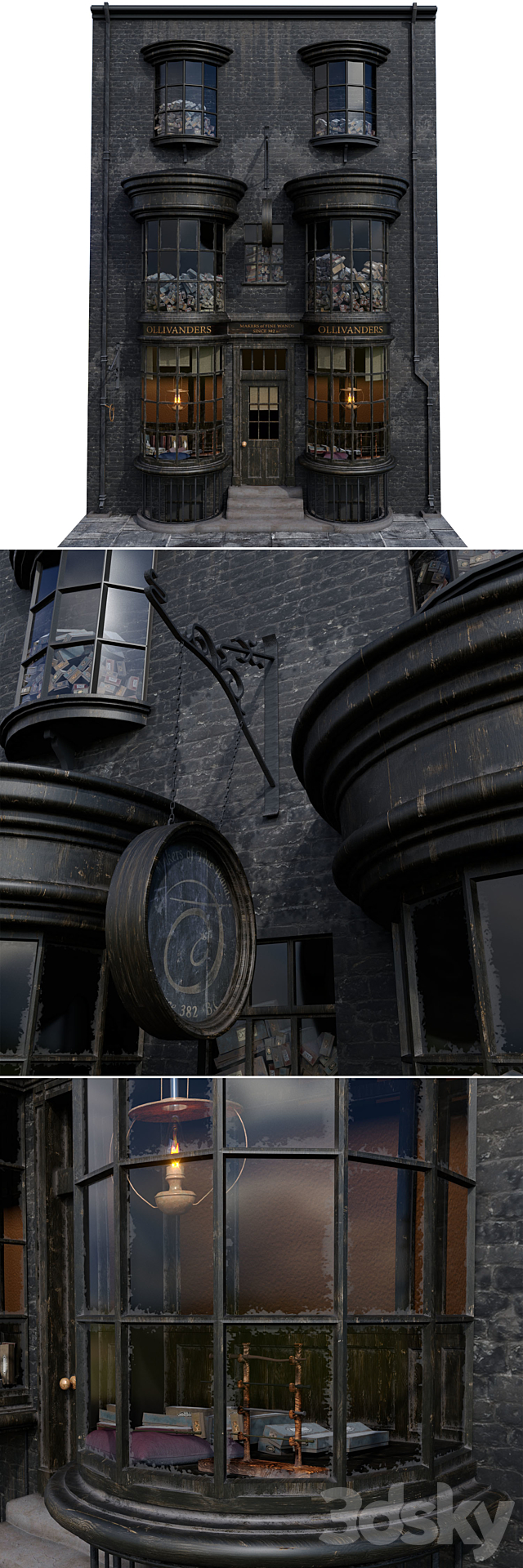 Ollivanders Wand Shop 3DS Max Model - thumbnail 2