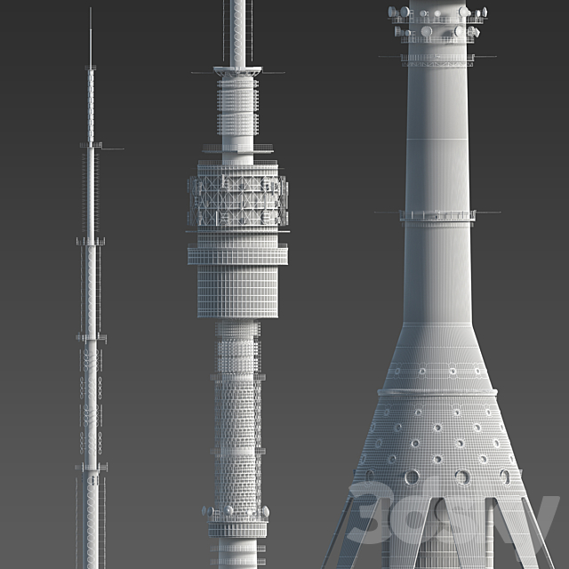 Ostankino tower 3DS Max Model - thumbnail 2