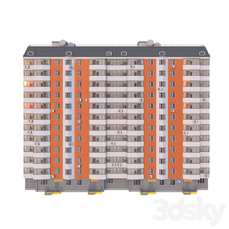 P44T 2 sections 12 floors 3DS Max - thumbnail 1