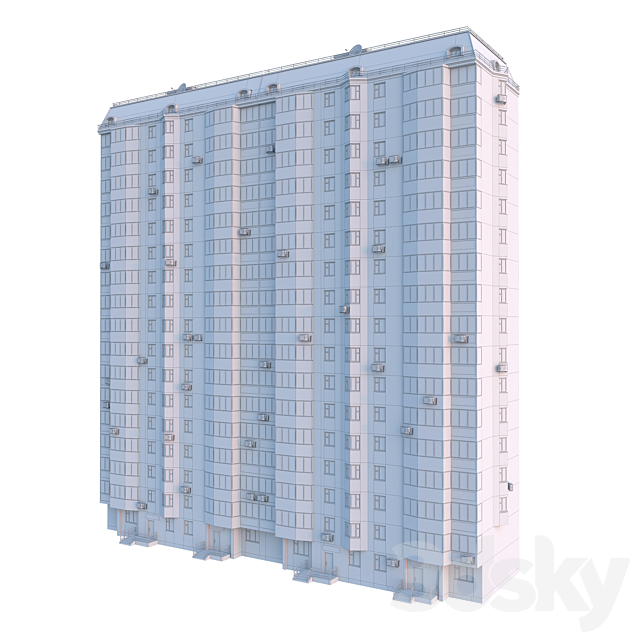 P44T 2 sections 17 floors 3DS Max Model - thumbnail 6