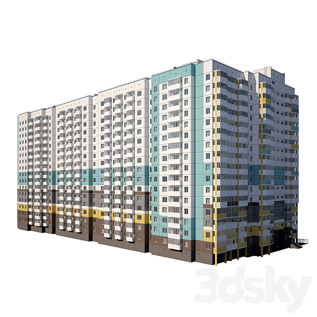 panel house (modern) 3DS Max Model - thumbnail 2