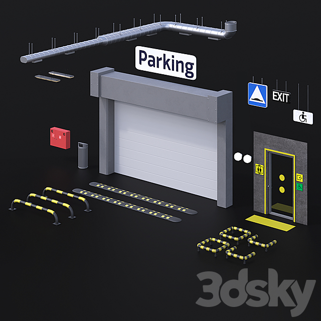 Parking lot 3DS Max Model - thumbnail 6