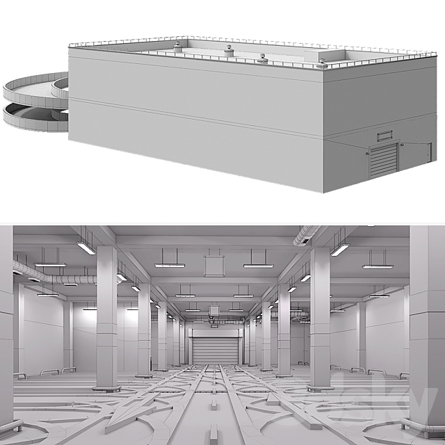 Parking lot 3DS Max Model - thumbnail 7