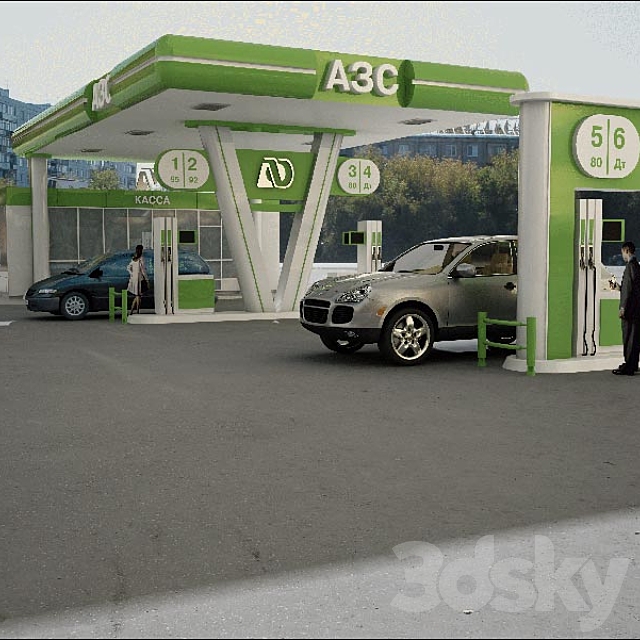 PETROL STATION 3DSMax File - thumbnail 1