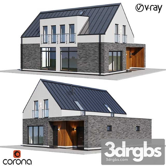 Privat house 1 3dsmax Download - thumbnail 1