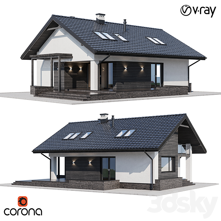 Privat house 3 3DS Max - thumbnail 1