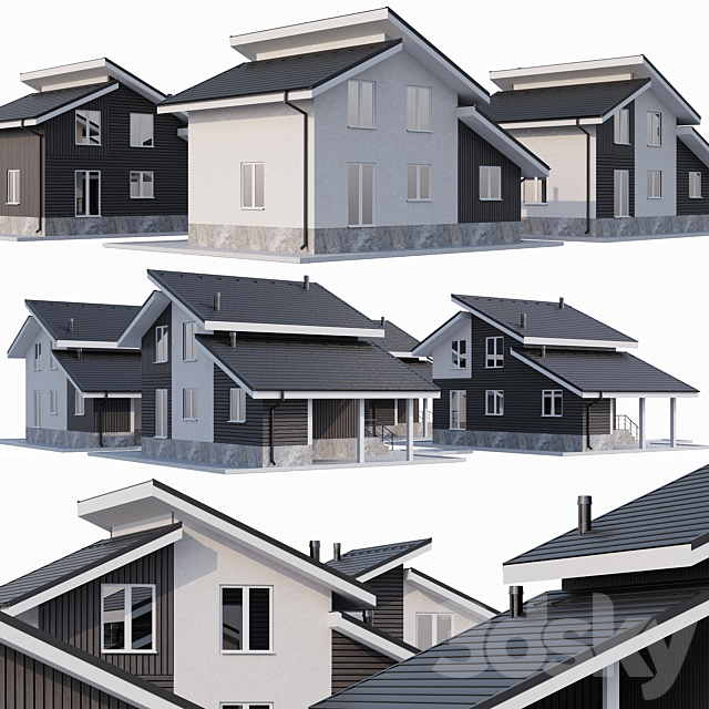 Private two-storey cottage 3DSMax File - thumbnail 1