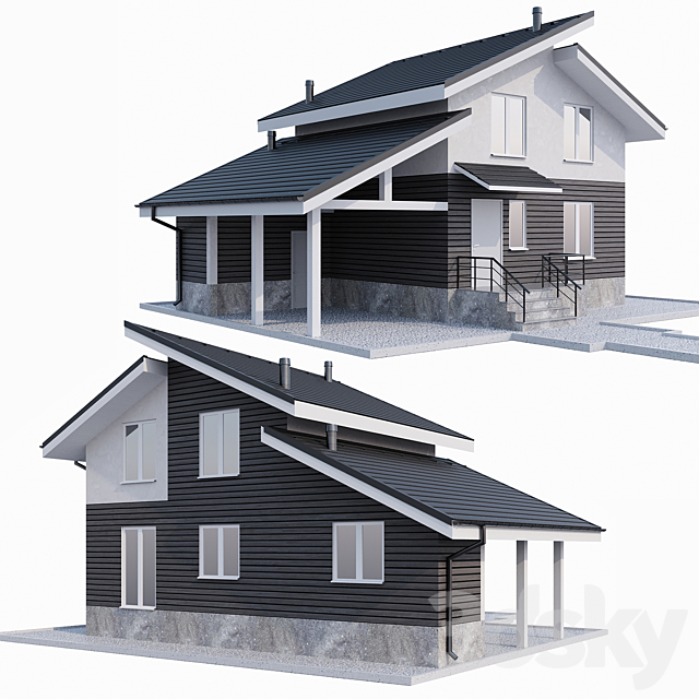 Private two-storey cottage 3DSMax File - thumbnail 3