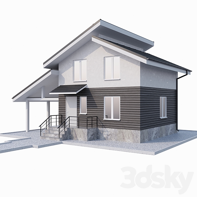 Private two-storey cottage 3DSMax File - thumbnail 4