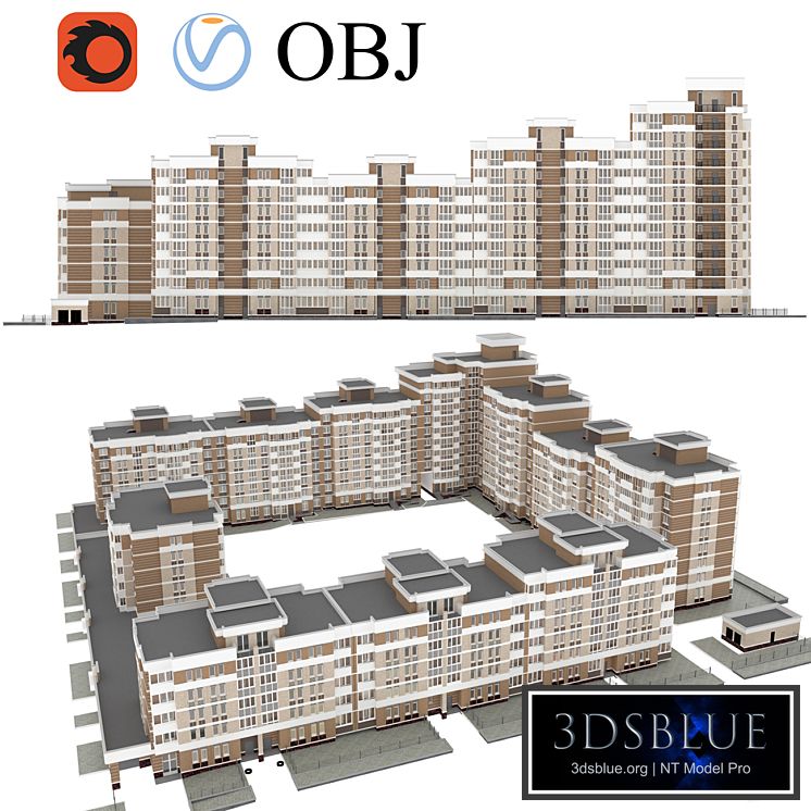 Quarterly building – apartment building 3DS Max - thumbnail 3