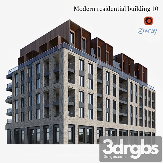 Residential building 10 3dsmax Download - thumbnail 1