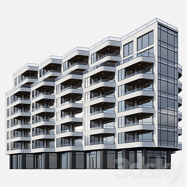 residential building 11 3DS Max Model - thumbnail 2