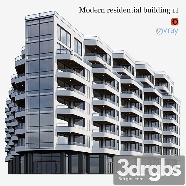 Residential Building 11 3dsmax Download - thumbnail 1