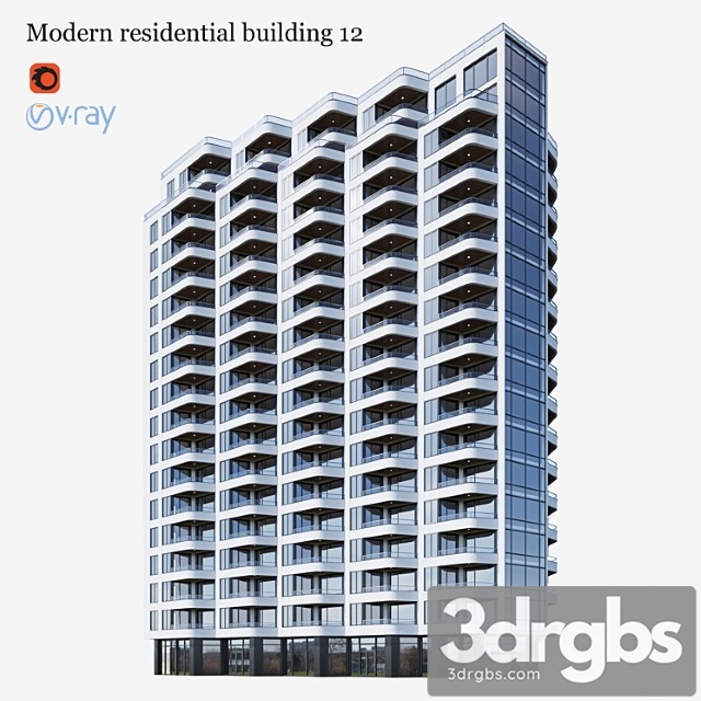 Residential building 12 3dsmax Download - thumbnail 1