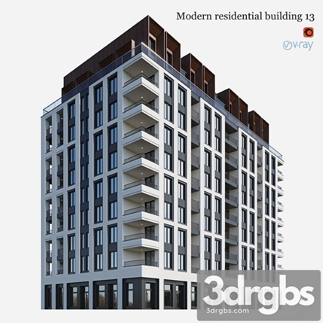 Residential building 13 3dsmax Download - thumbnail 1