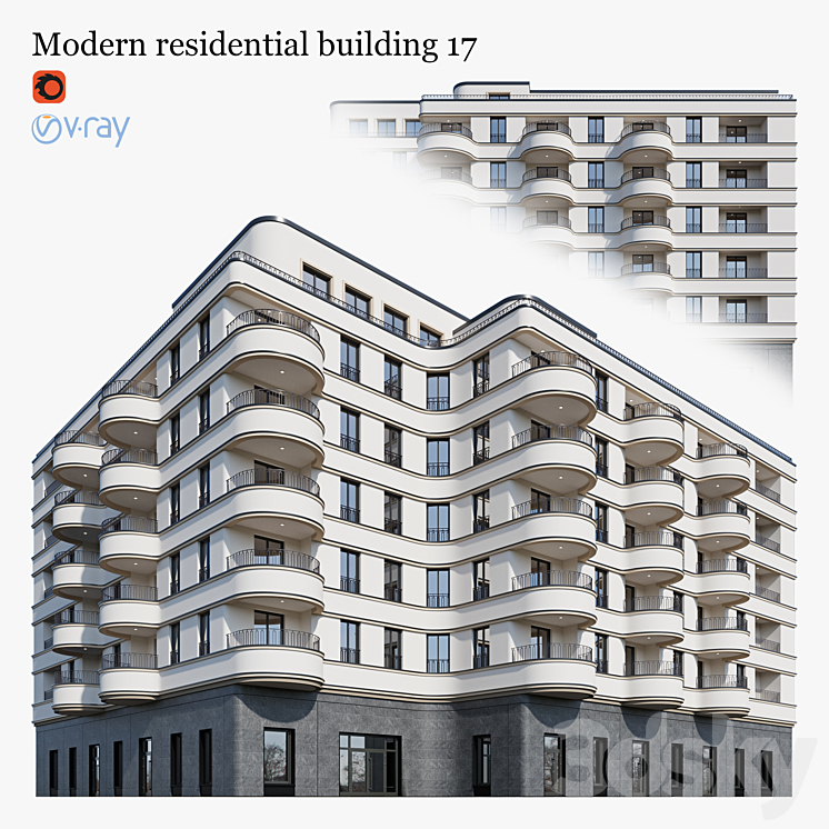 residential building 17 3DS Max - thumbnail 1