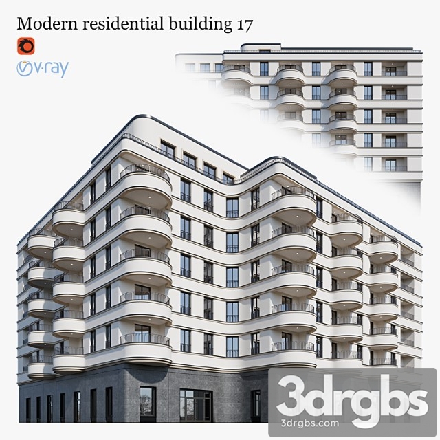 Residential building 172 3dsmax Download - thumbnail 1