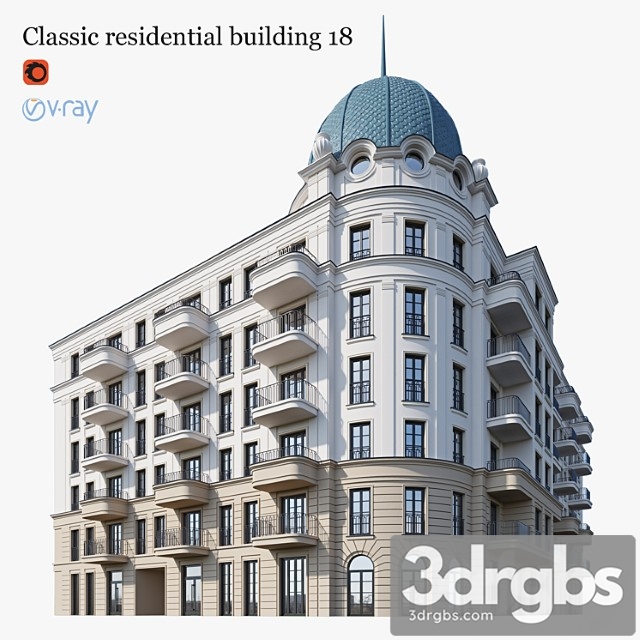 Residential Building 18 3dsmax Download - thumbnail 1