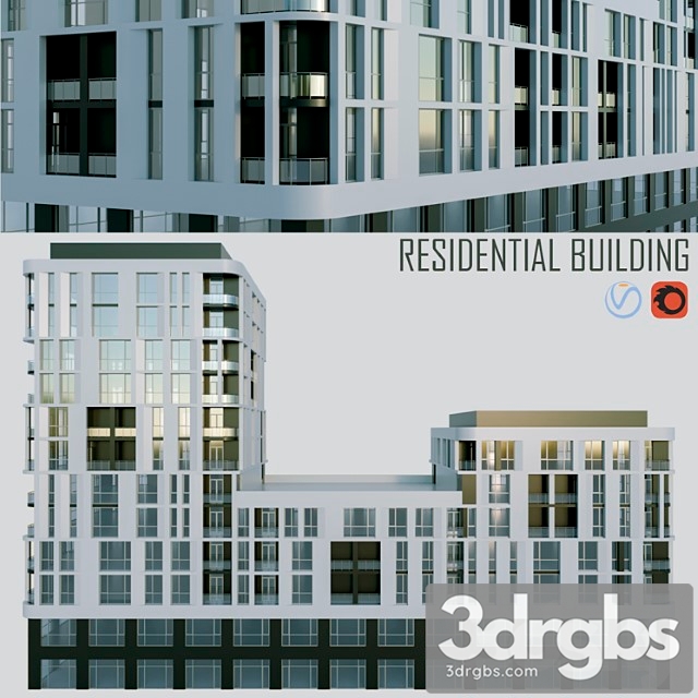 Residential Building 3dsmax Download - thumbnail 1