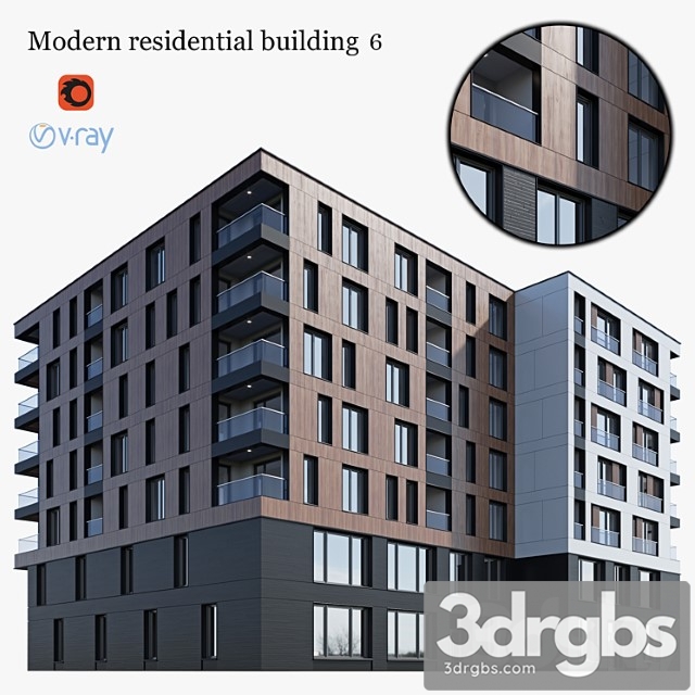 Residential Building 6 3dsmax Download - thumbnail 1