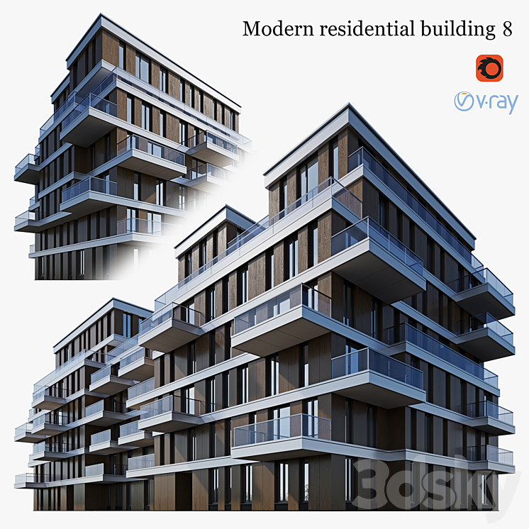 residential building 8 3DS Max - thumbnail 1