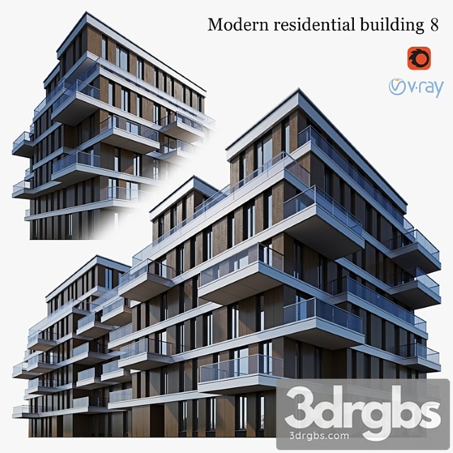 Residential Building 8 3dsmax Download - thumbnail 1