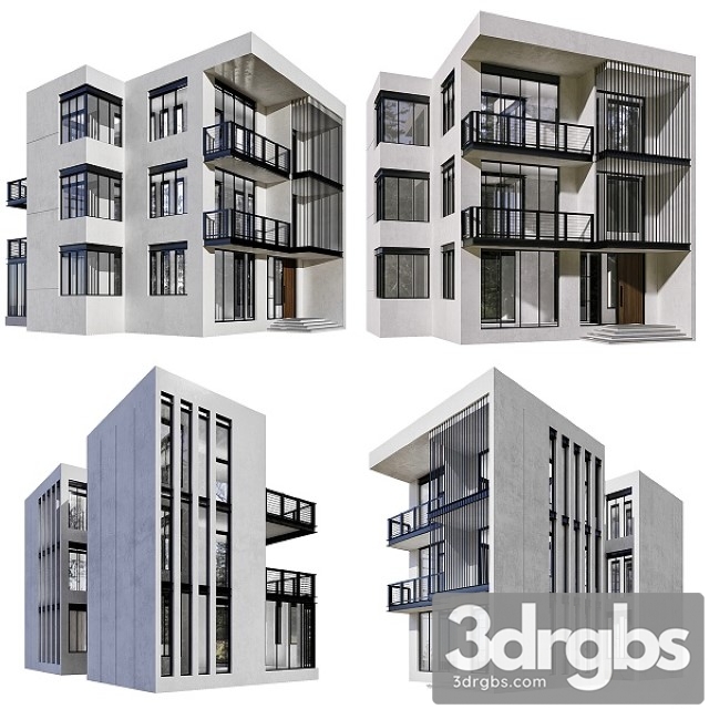 Residential Building No 48 3dsmax Download - thumbnail 1