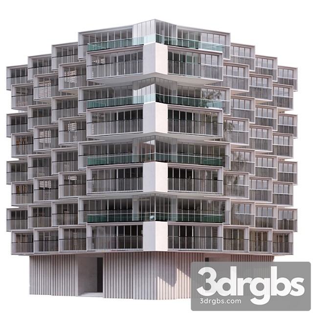 Residential building no14 3dsmax Download - thumbnail 1