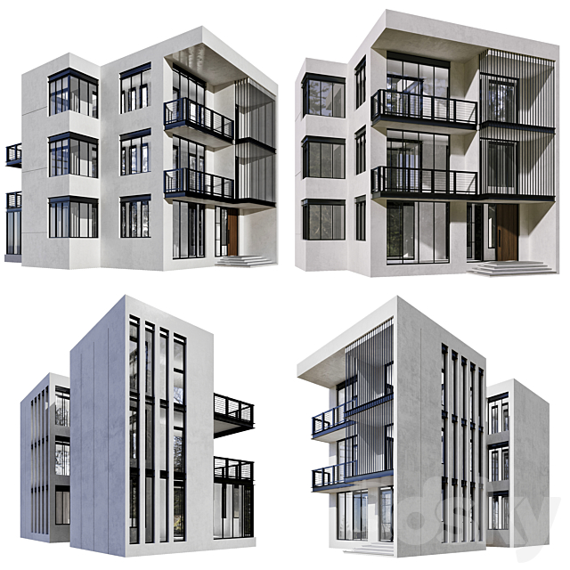 Residential Building No48 3DS Max Model - thumbnail 2