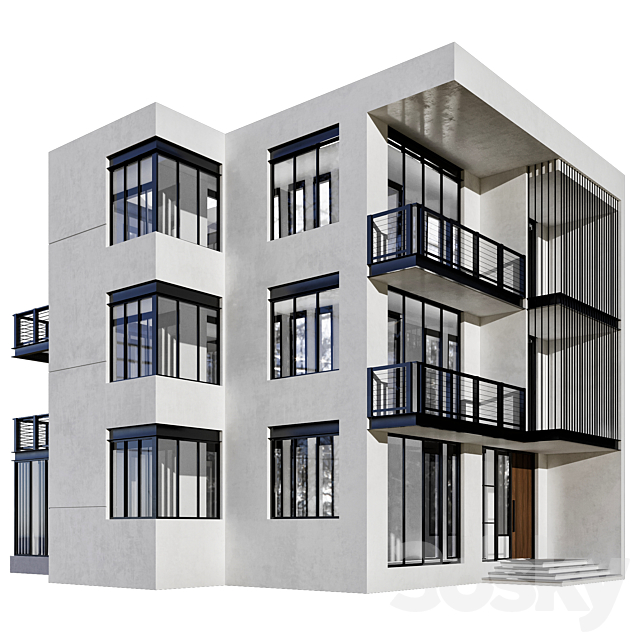 Residential Building No48 3DS Max Model - thumbnail 5