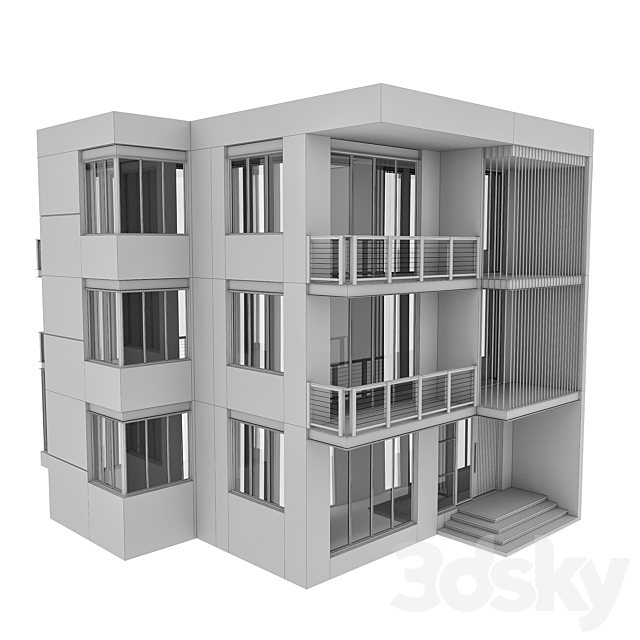 Residential Building No48 3DS Max Model - thumbnail 7