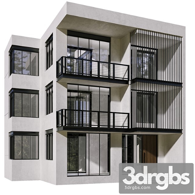 Residential building no48 3dsmax Download - thumbnail 1