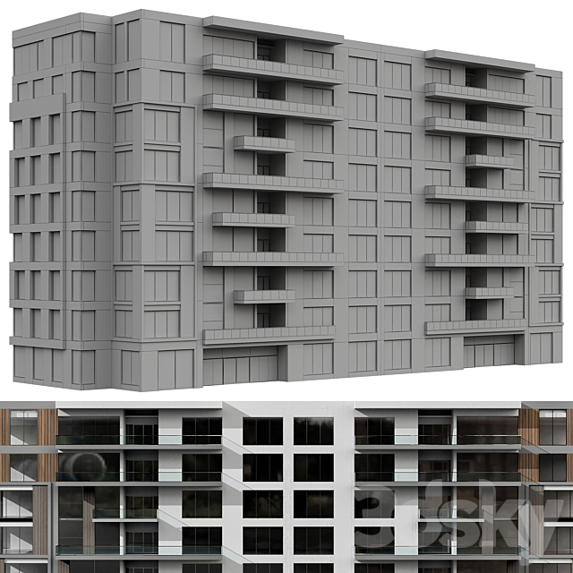 Residential Building No83 3DS Max Model - thumbnail 4