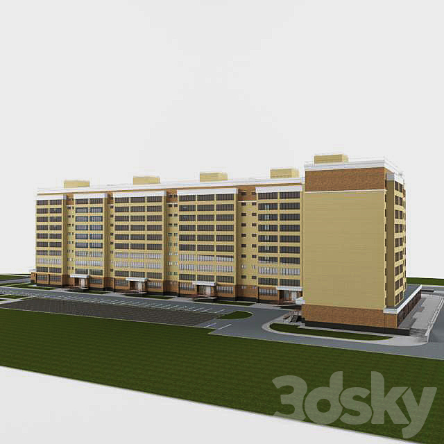 Residential ten-storey house 3DSMax File - thumbnail 2