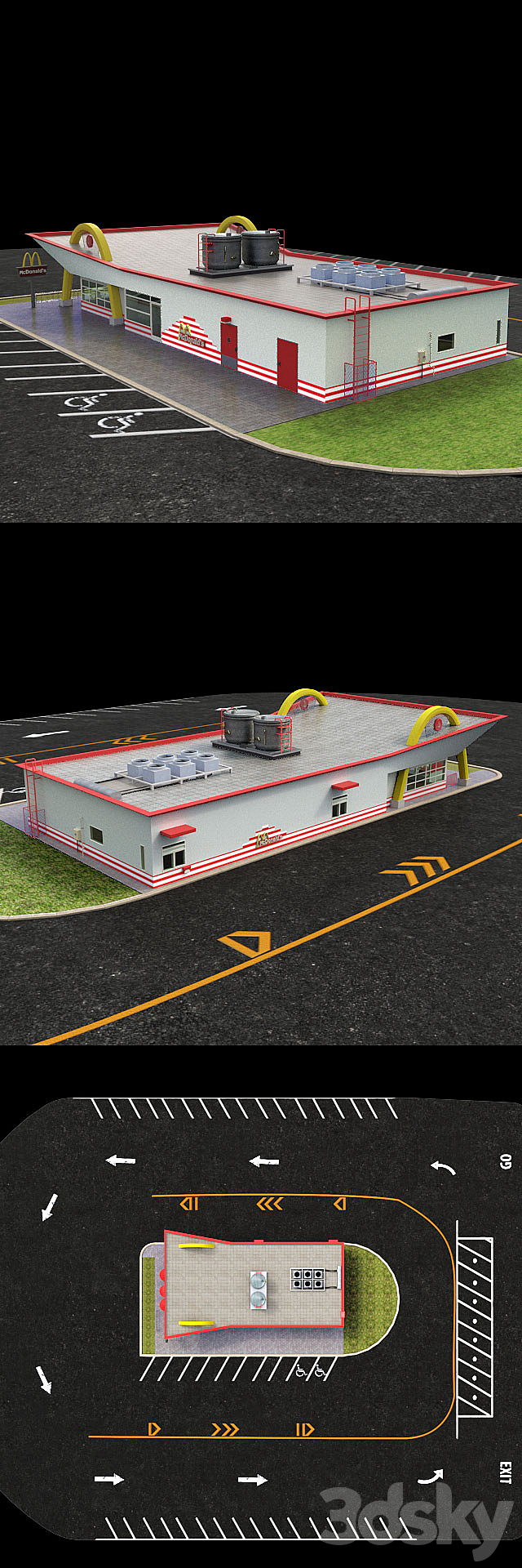 restaurant McDonalds 3DS Max Model - thumbnail 2