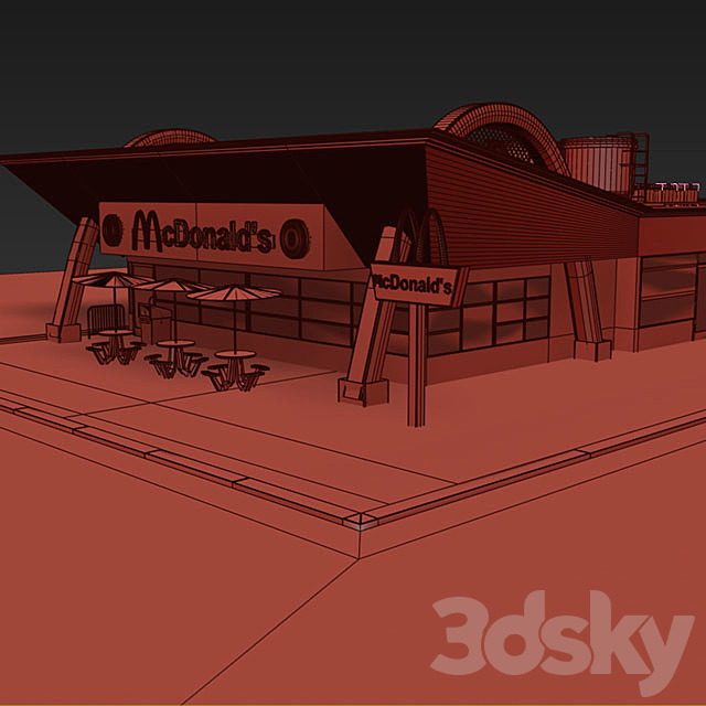 restaurant McDonalds 3DS Max Model - thumbnail 3