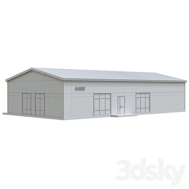 Sandwich panel building 3DS Max Model - thumbnail 2