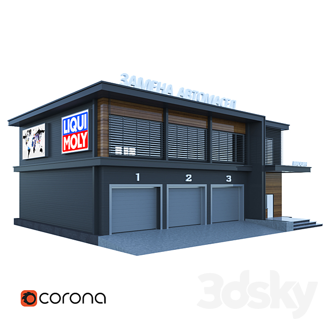 Service Stations 3DS Max Model - thumbnail 1