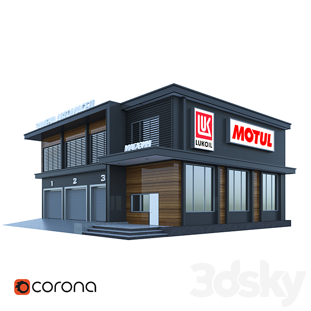 Service Stations 3DS Max Model - thumbnail 2