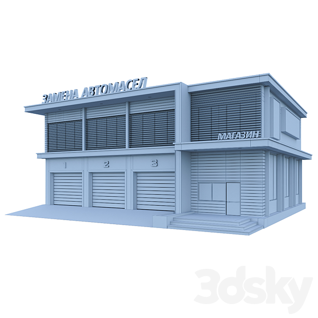 Service Stations 3DS Max Model - thumbnail 3