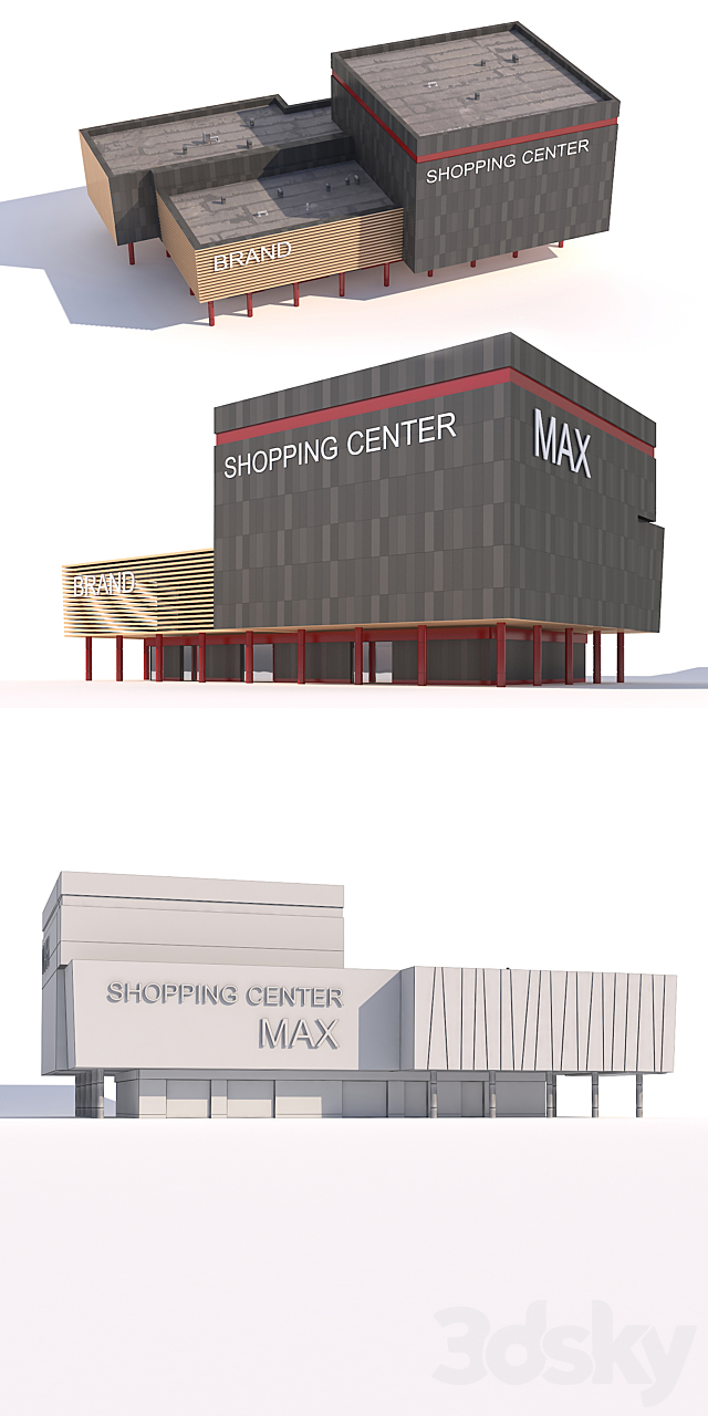 Shopping Center 01 3DS Max Model - thumbnail 2